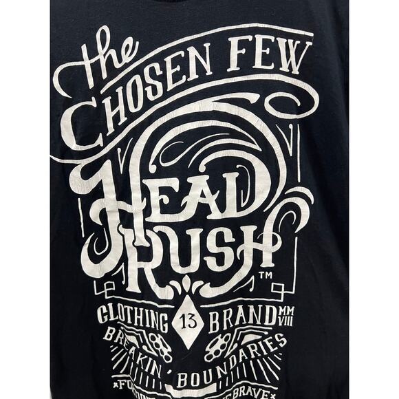 HEAD-RUSH Breaking Boundaries The Chosen Few Black Graphic Tee NWOT Sz M - Picture 3 of 5